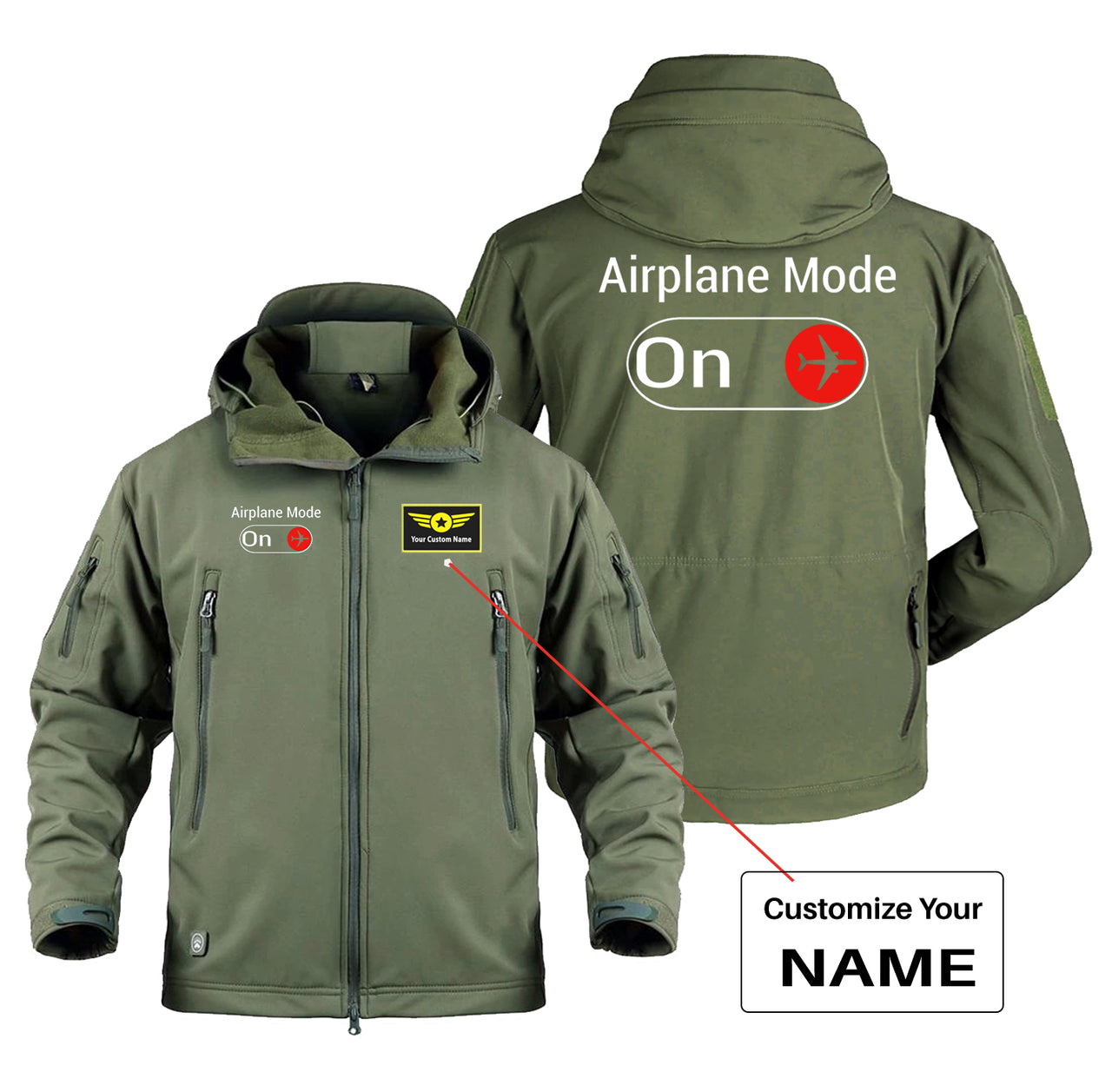 Airplane Mode On Designed Military Jackets (Customizable)