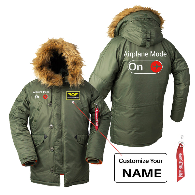 Airplane Mode On Designed Parka Bomber Jackets