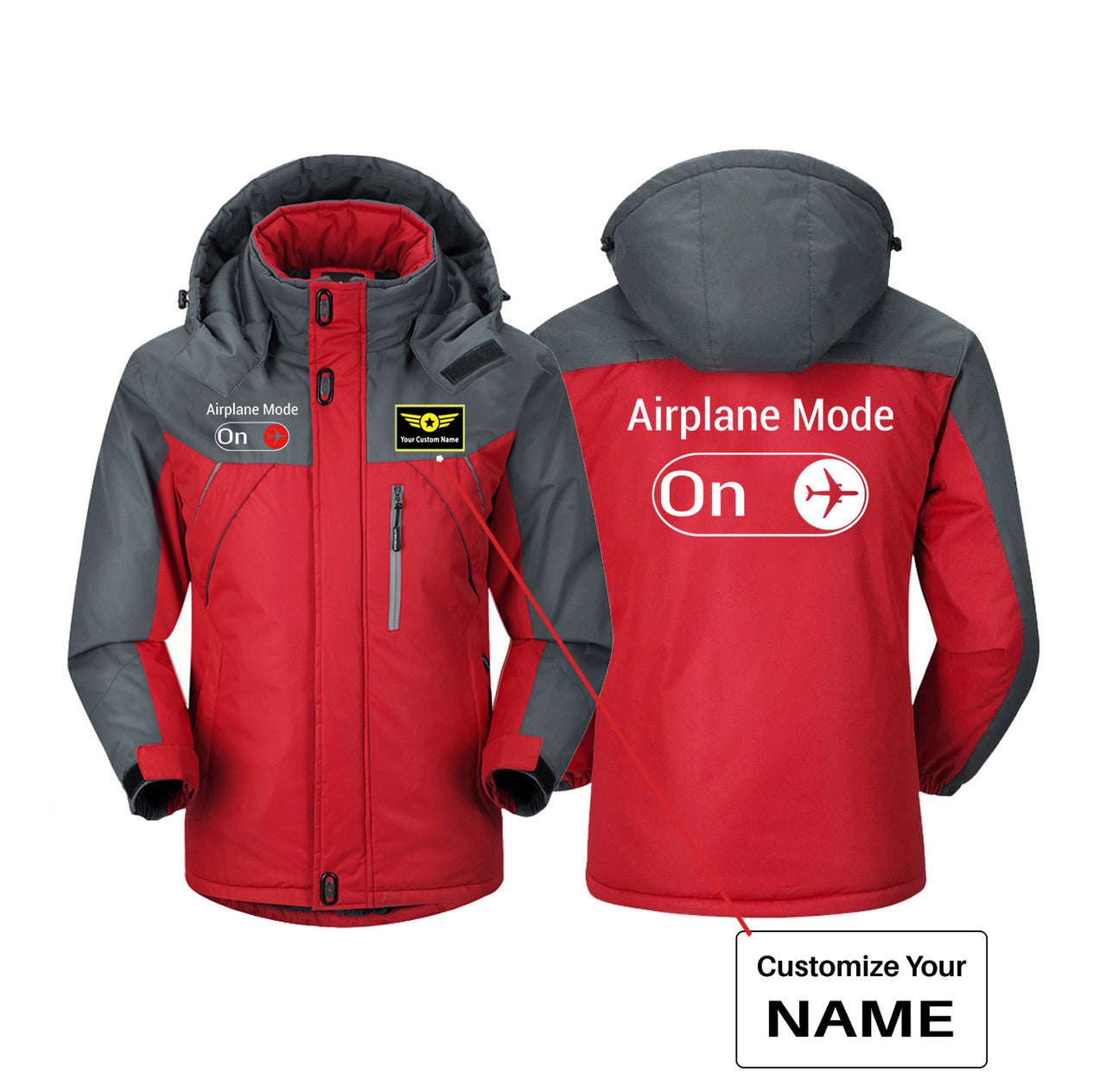 Airplane Mode On Designed Thick Winter Jackets