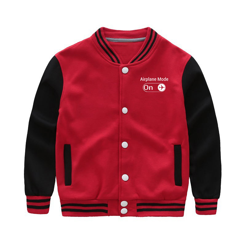 Airplane Mode On Designed "CHILDREN" Baseball Jackets