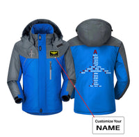 Thumbnail for Airplane Shape Aviation Alphabet Designed Thick Winter Jackets