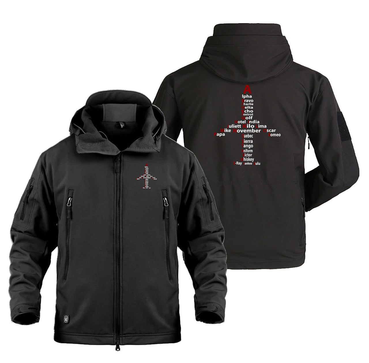 Airplane Shape Aviation Alphabet Designed Military Jackets (Customizable)