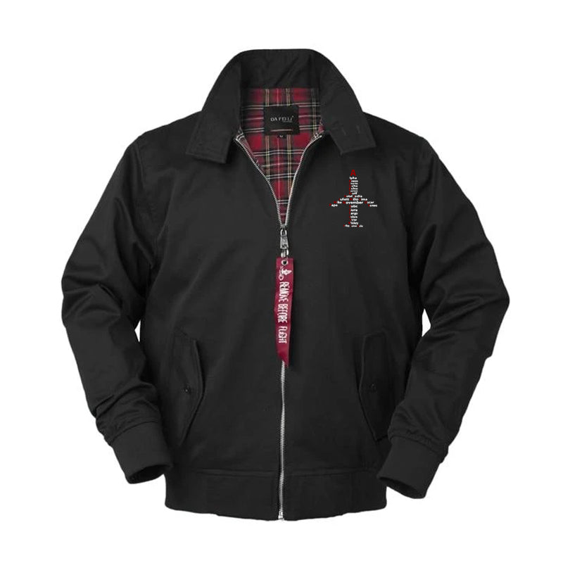 Airplane Shape Aviation Alphabet Designed Vintage Style Jackets