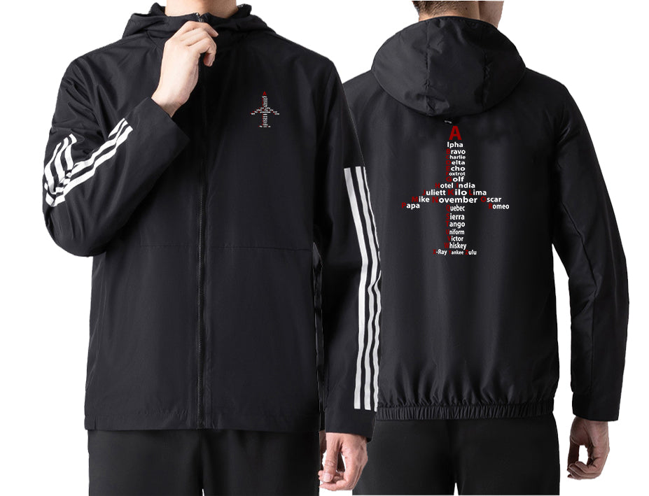 Airplane Shape Aviation Alphabet Designed Sport Style Jackets