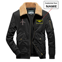 Thumbnail for Airplane Shape Aviation Alphabet Designed Thick Bomber Jackets