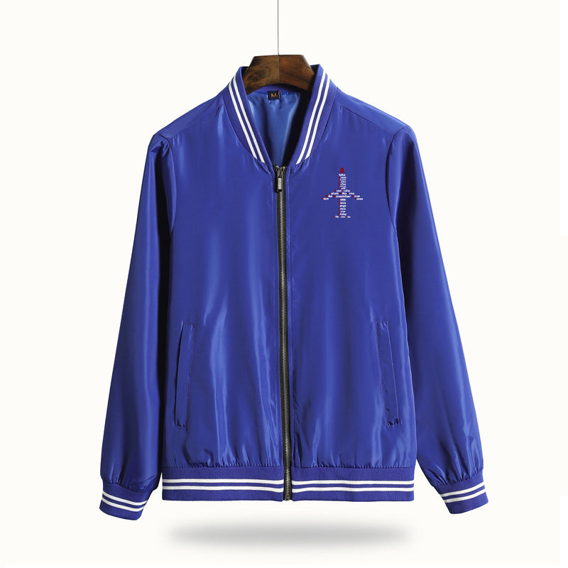 Airplane Shape Aviation Alphabet Designed Thin Spring Jackets