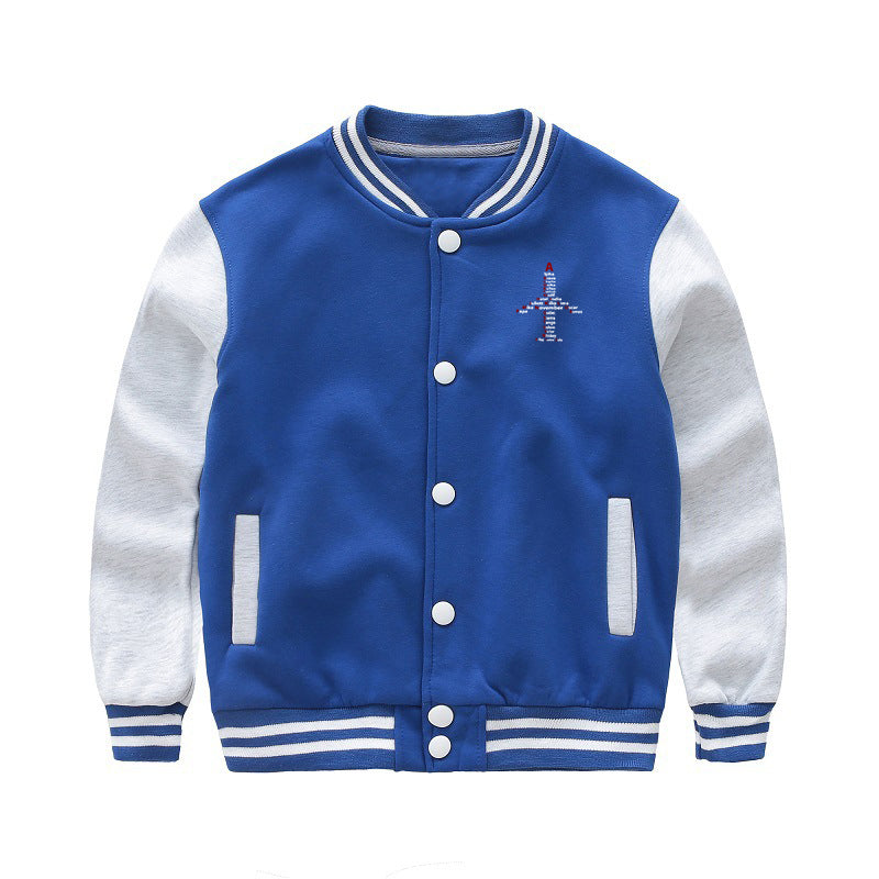 Airplane Shape Aviation Alphabet Designed "CHILDREN" Baseball Jackets