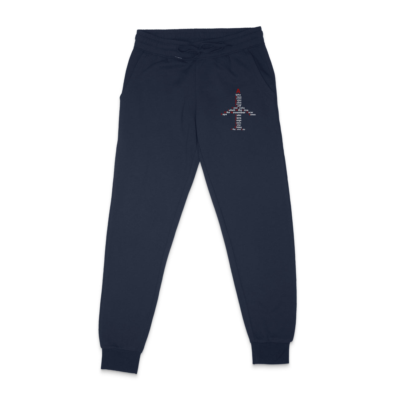 Airplane Shape Aviation Alphabet Designed Sweatpants