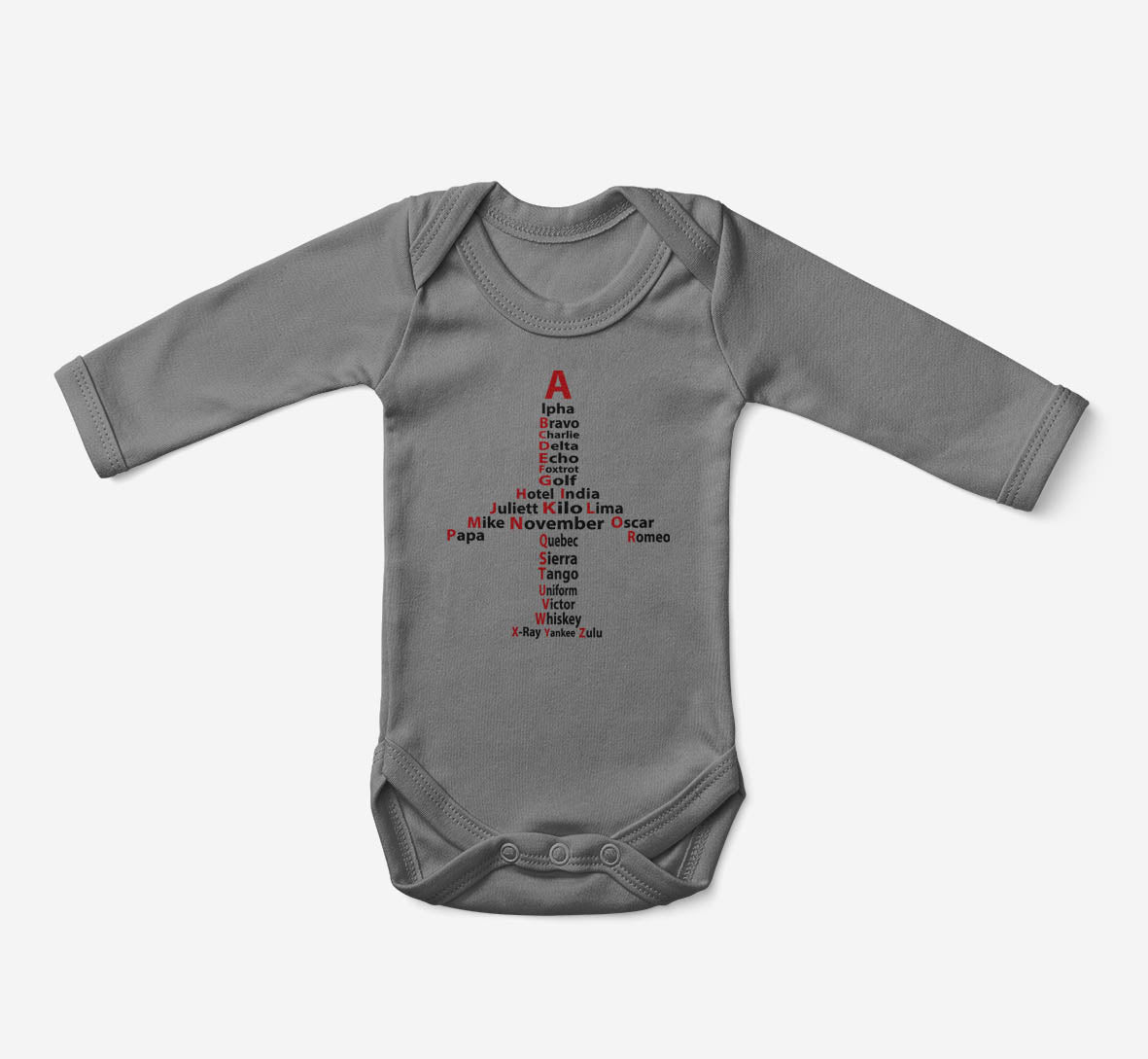 Airplane Shape Aviation Alphabet Designed Baby Bodysuits