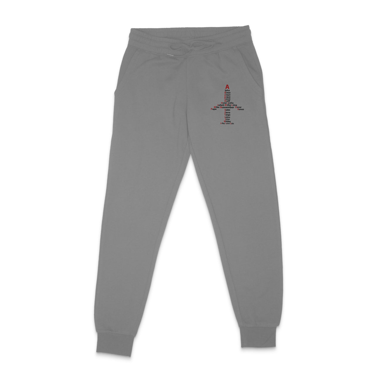 Airplane Shape Aviation Alphabet Designed Sweatpants