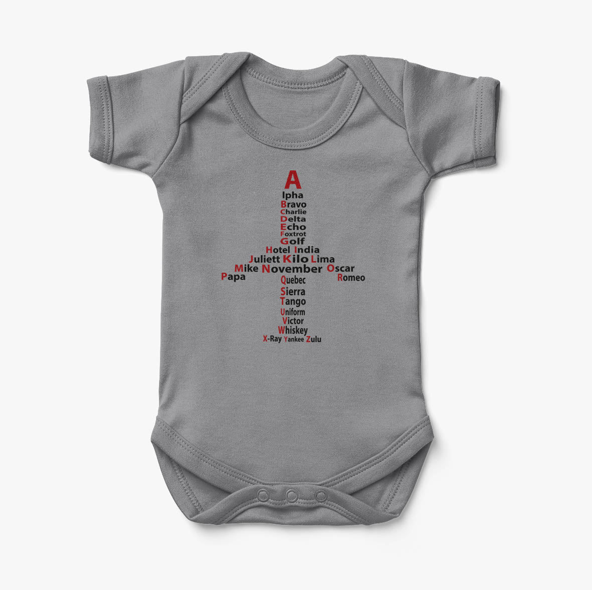 Airplane Shape Aviation Alphabet Designed Baby Bodysuits