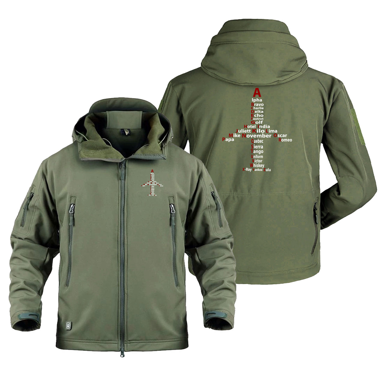 Airplane Shape Aviation Alphabet Designed Military Jackets (Customizable)