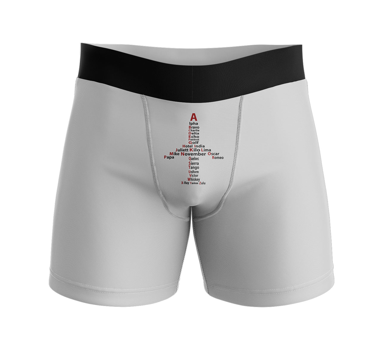 Airplane Shape Aviation Alphabet Designed Men Boxers