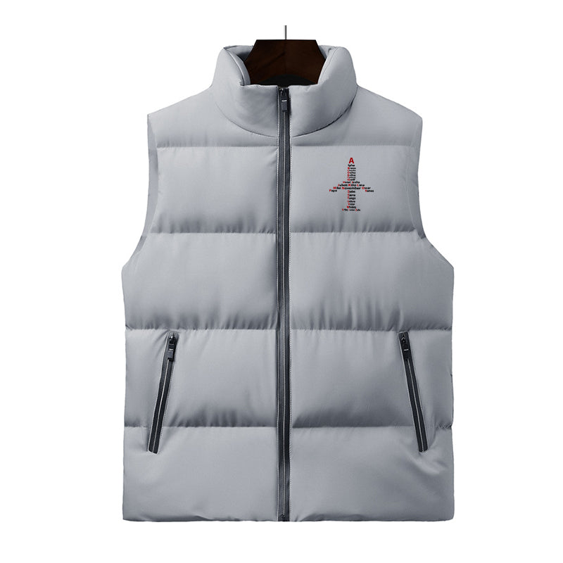 Airplane Shape Aviation Alphabet Designed Puffy Vests