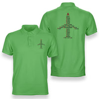 Thumbnail for Airplane Shape Aviation Alphabet Designed Double Side Polo T-Shirts