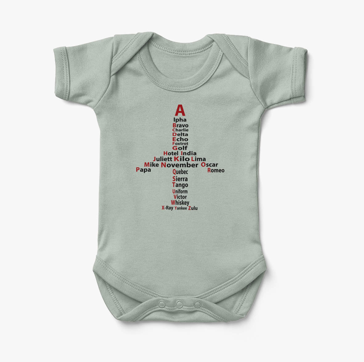 Airplane Shape Aviation Alphabet Designed Baby Bodysuits