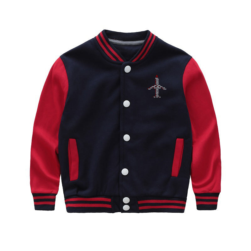 Airplane Shape Aviation Alphabet Designed "CHILDREN" Baseball Jackets