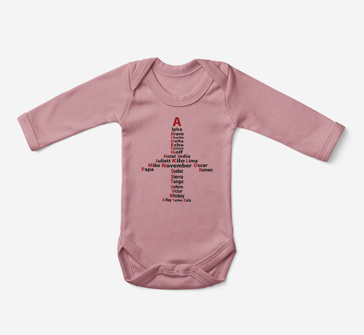 Airplane Shape Aviation Alphabet Designed Baby Bodysuits