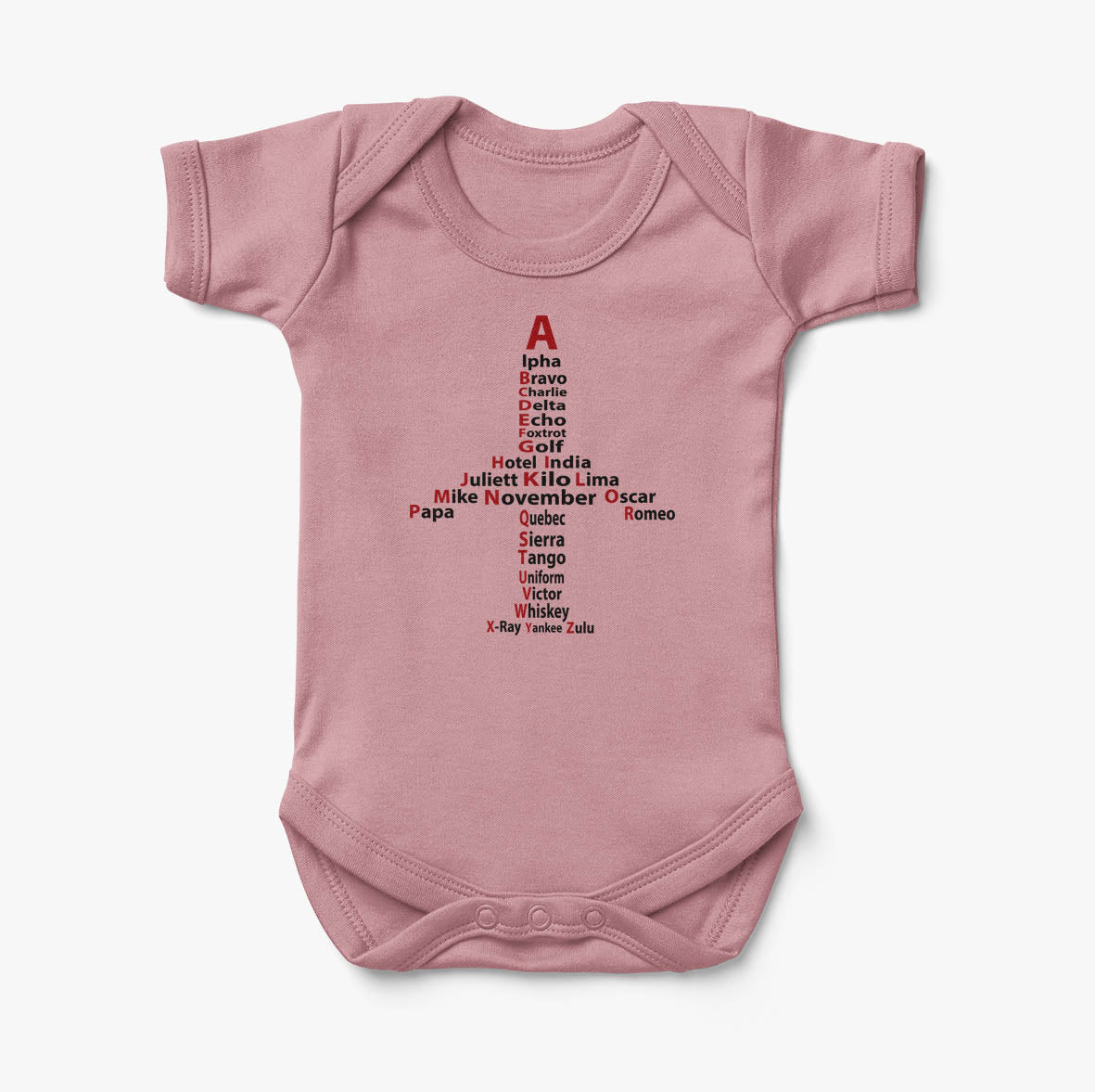 Airplane Shape Aviation Alphabet Designed Baby Bodysuits