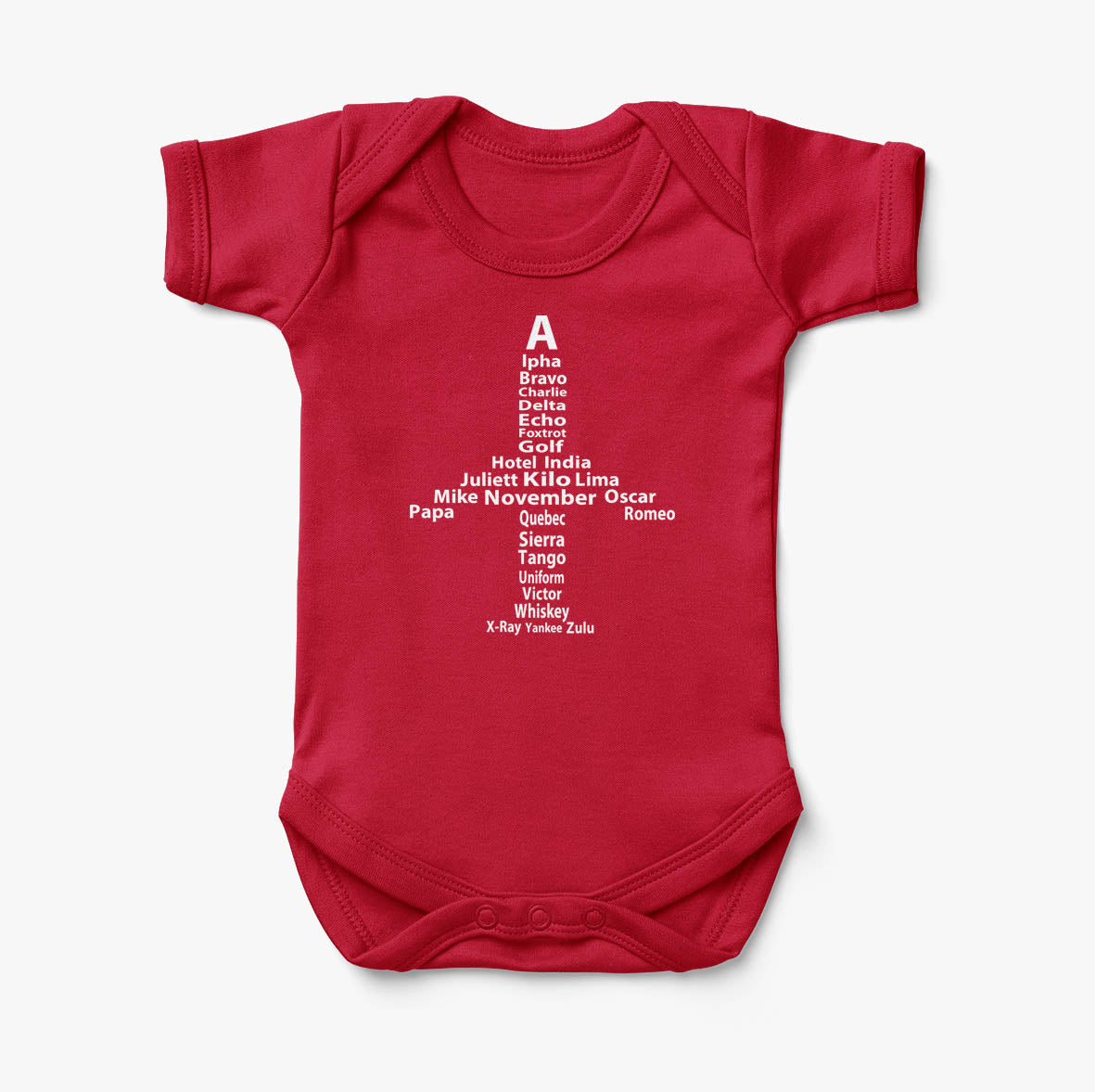 Airplane Shape Aviation Alphabet Designed Baby Bodysuits