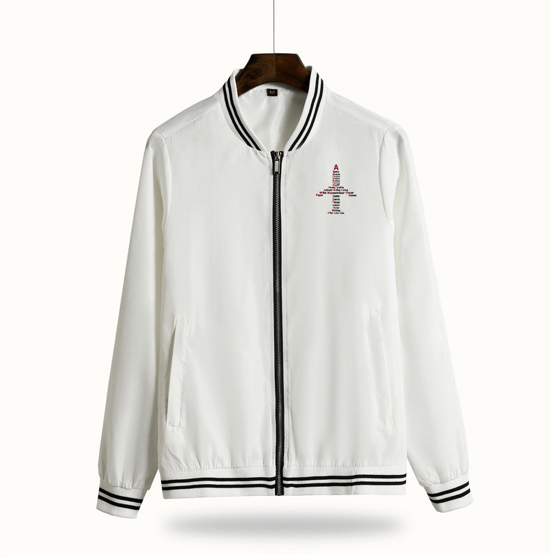 Airplane Shape Aviation Alphabet Designed Thin Spring Jackets