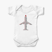 Thumbnail for Airplane Shape Aviation Alphabet Designed Baby Bodysuits