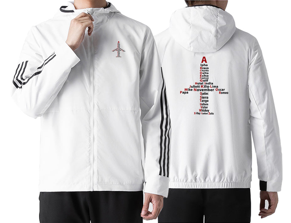 Airplane Shape Aviation Alphabet Designed Sport Style Jackets