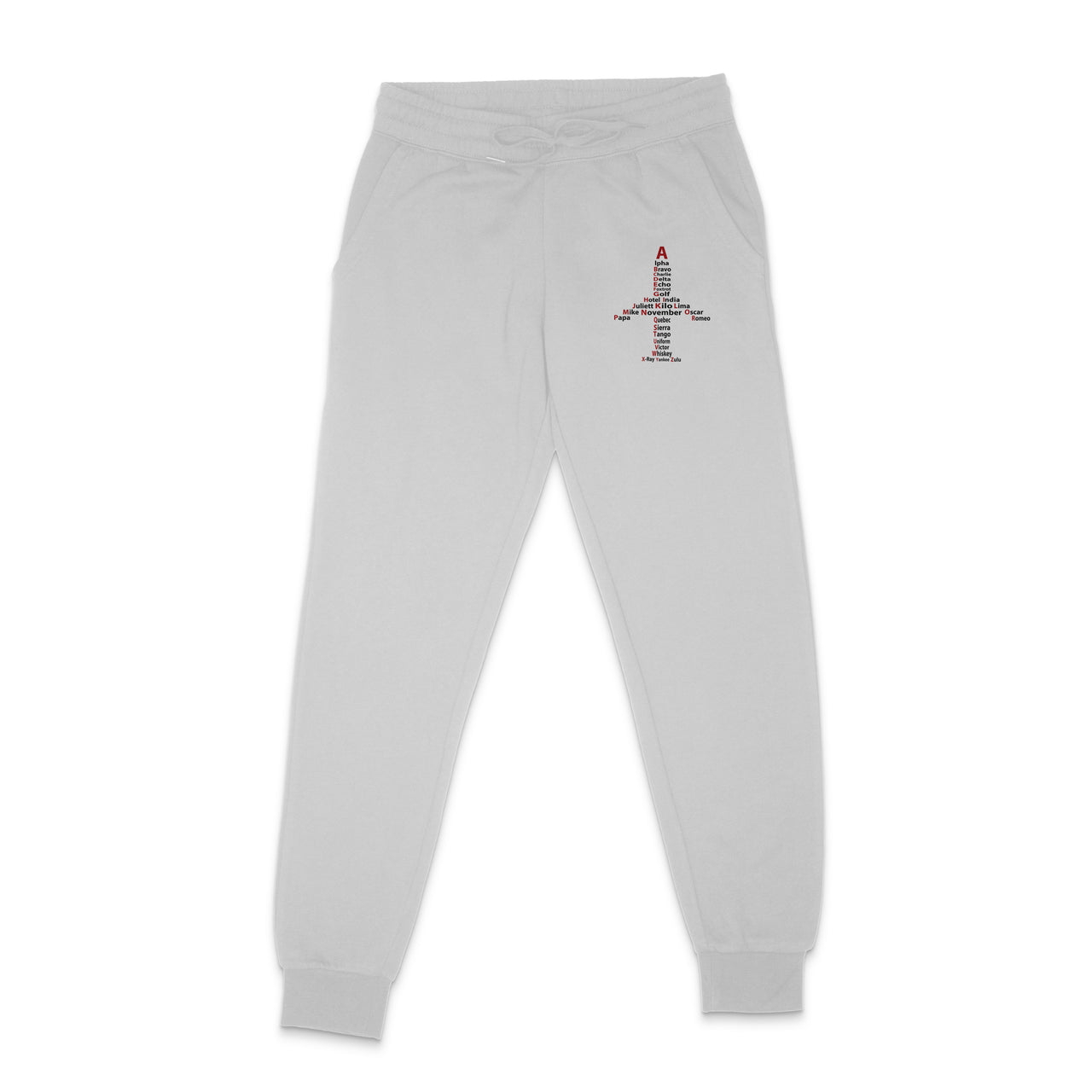 Airplane Shape Aviation Alphabet Designed Sweatpants