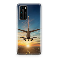 Thumbnail for Airplane over Runway Towards the Sunrise Designed Huawei Cases