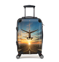 Thumbnail for Airplane over Runway Towards the Sunrise Designed Cabin Size Luggages