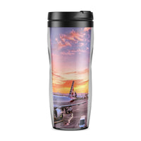 Thumbnail for Airport Photo During Sunset Designed Travel Mugs