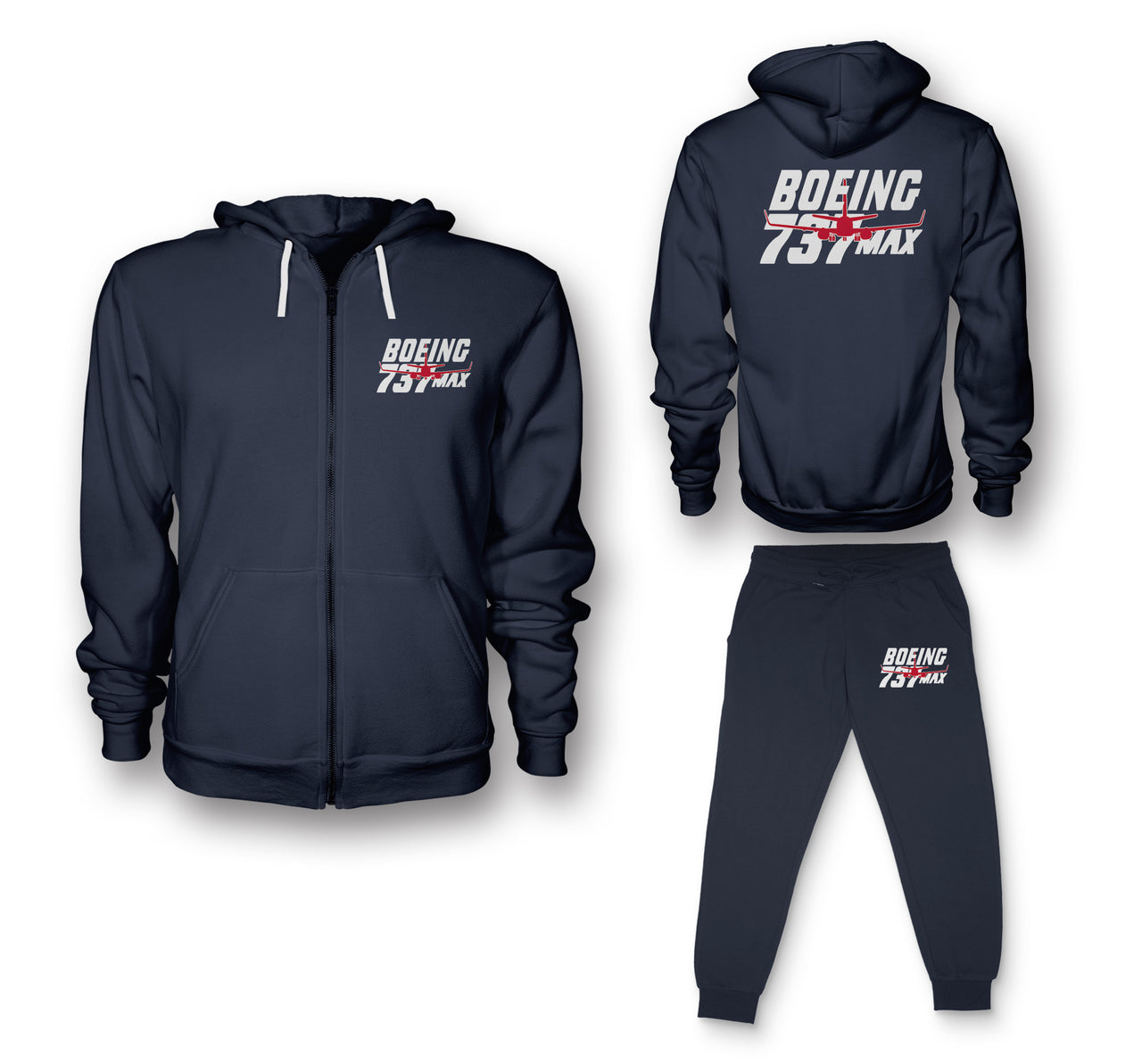 Amazing 737 Max Designed Zipped Hoodies & Sweatpants Set