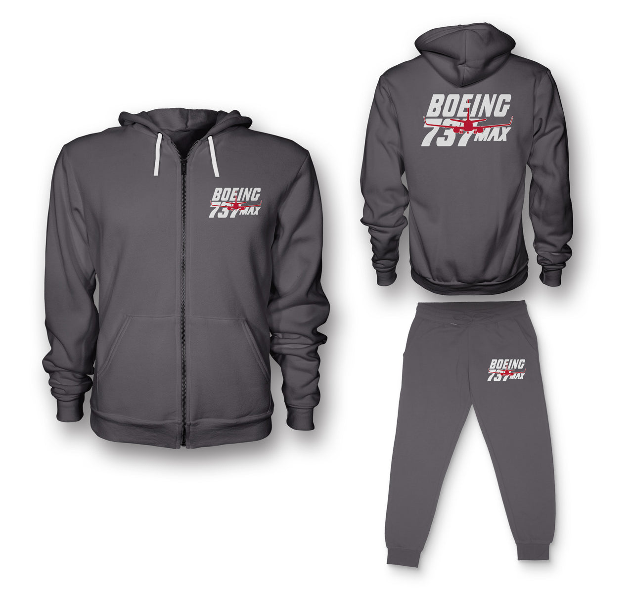 Amazing 737 Max Designed Zipped Hoodies & Sweatpants Set