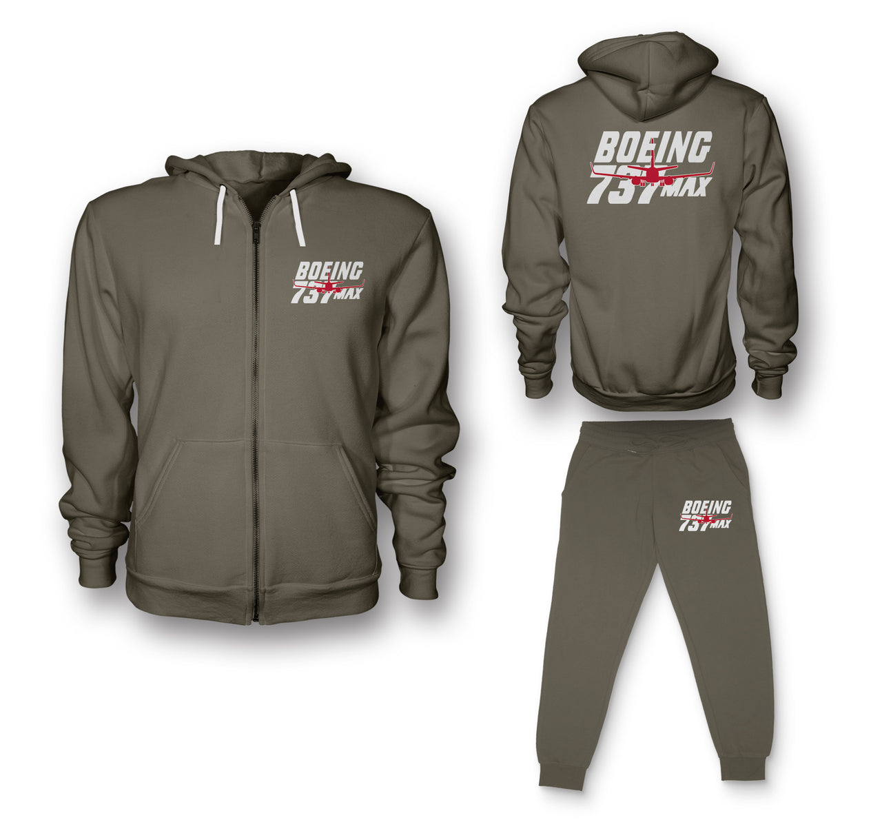 Amazing 737 Max Designed Zipped Hoodies & Sweatpants Set