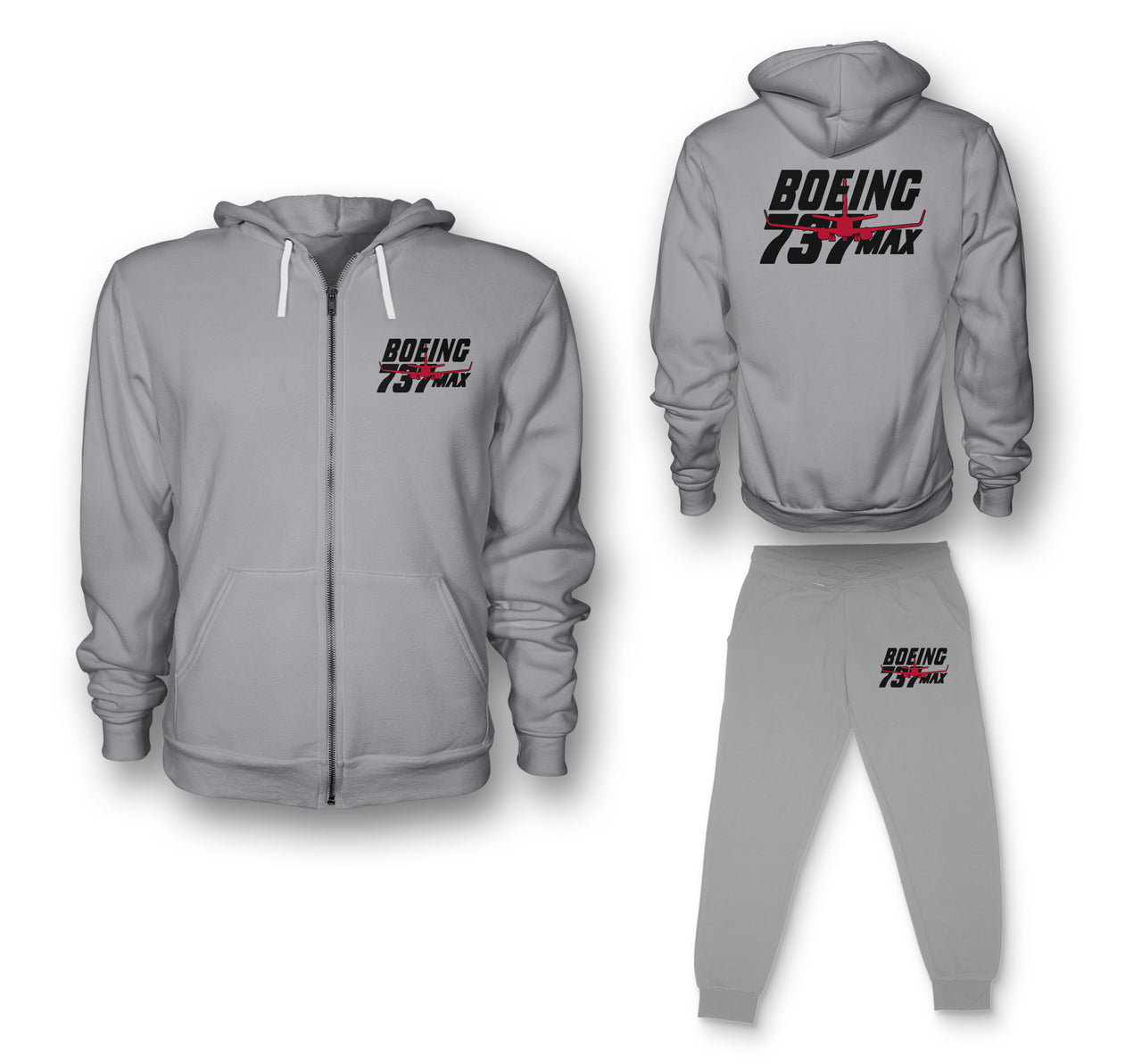 Amazing 737 Max Designed Zipped Hoodies & Sweatpants Set