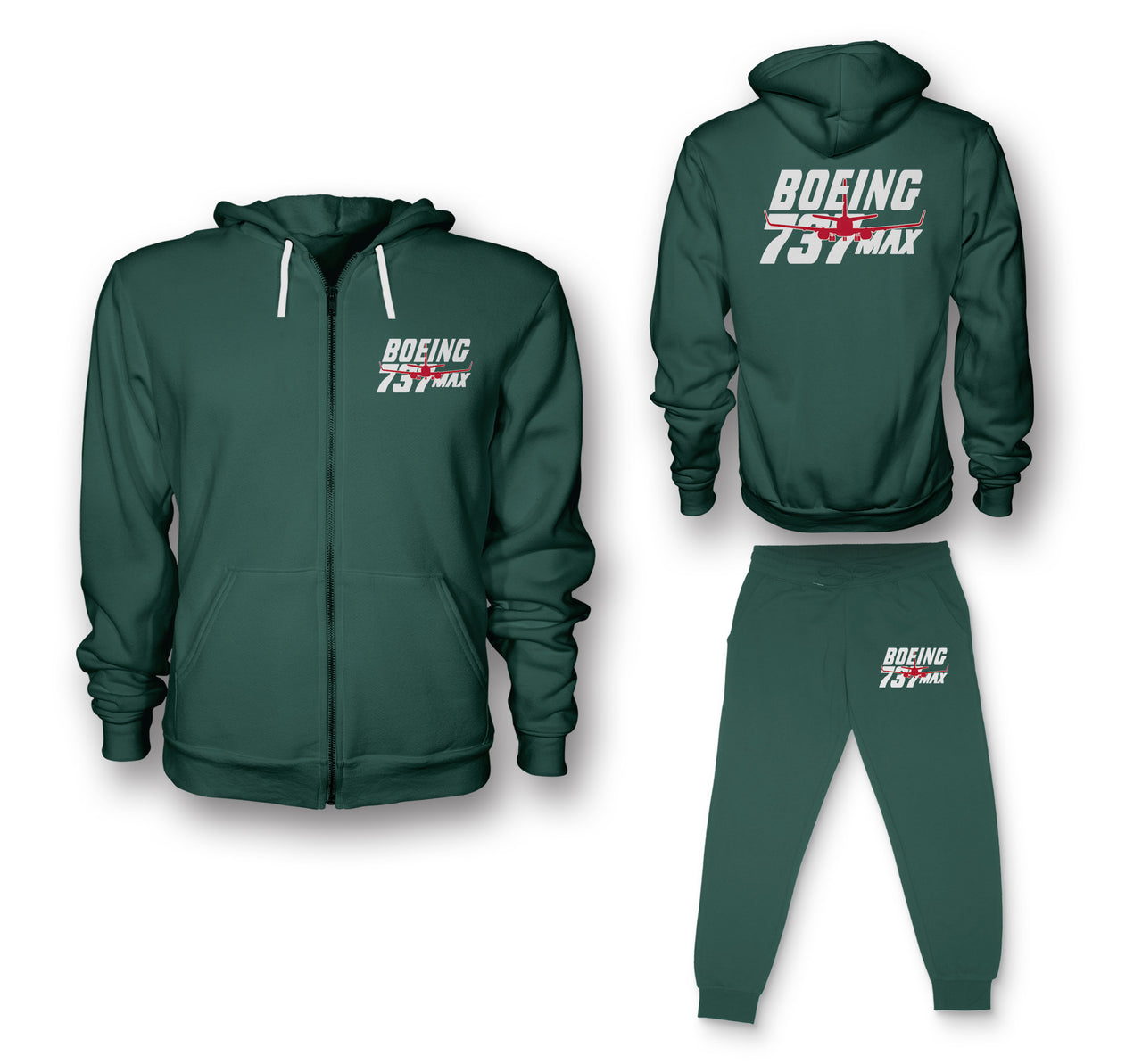 Amazing 737 Max Designed Zipped Hoodies & Sweatpants Set