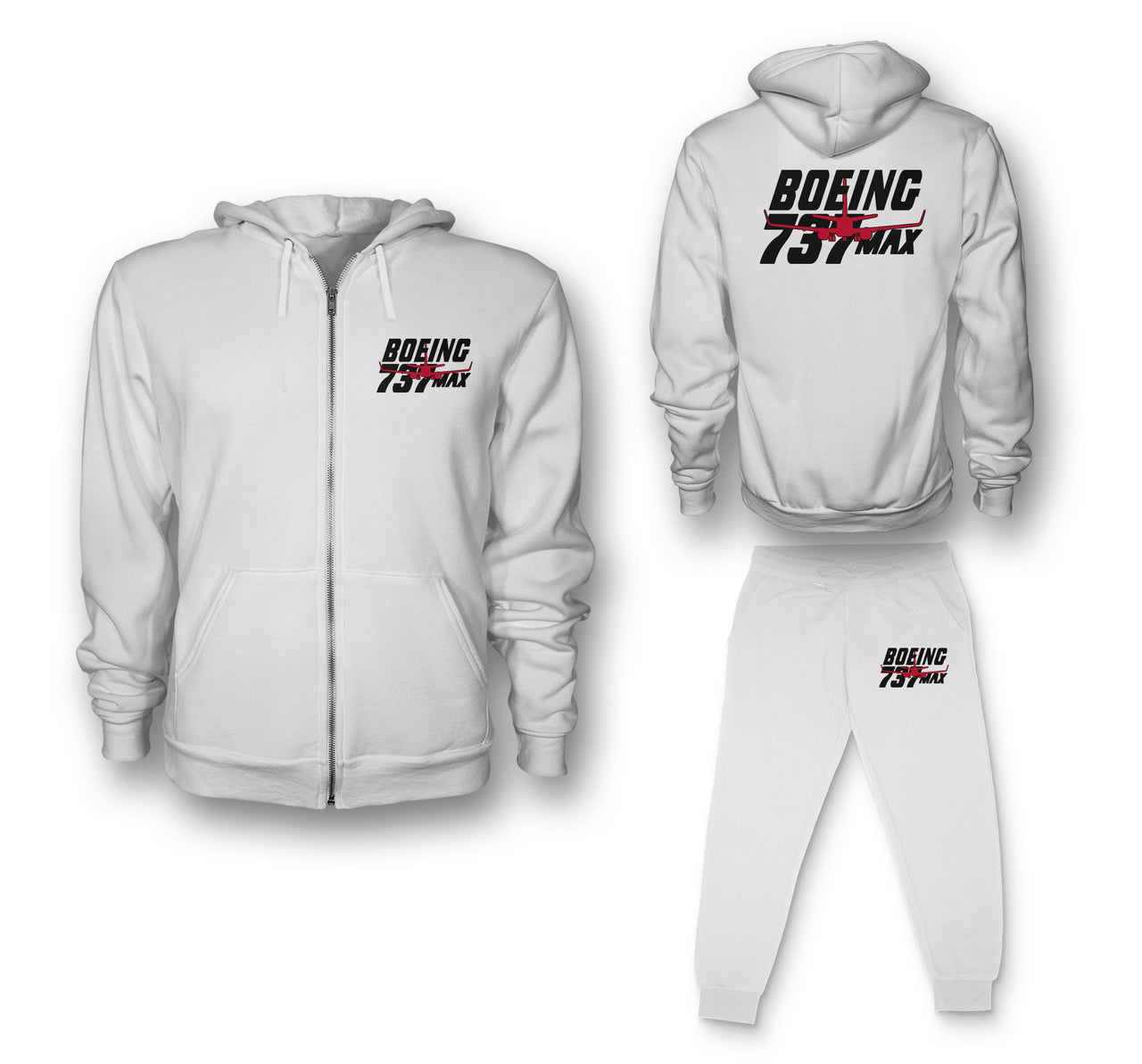 Amazing 737 Max Designed Zipped Hoodies & Sweatpants Set