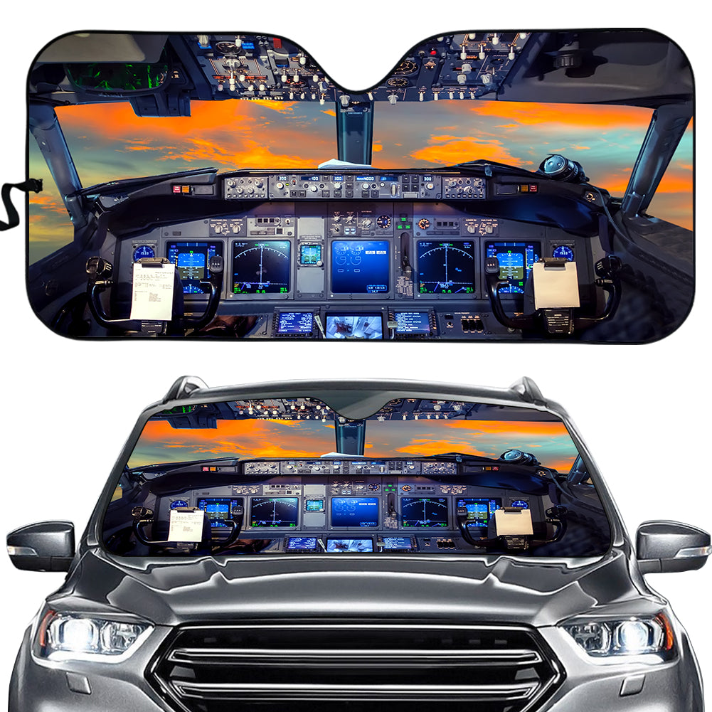 Amazing Boeing 737 Cockpit Designed Car Sun Shade Aviation Shop