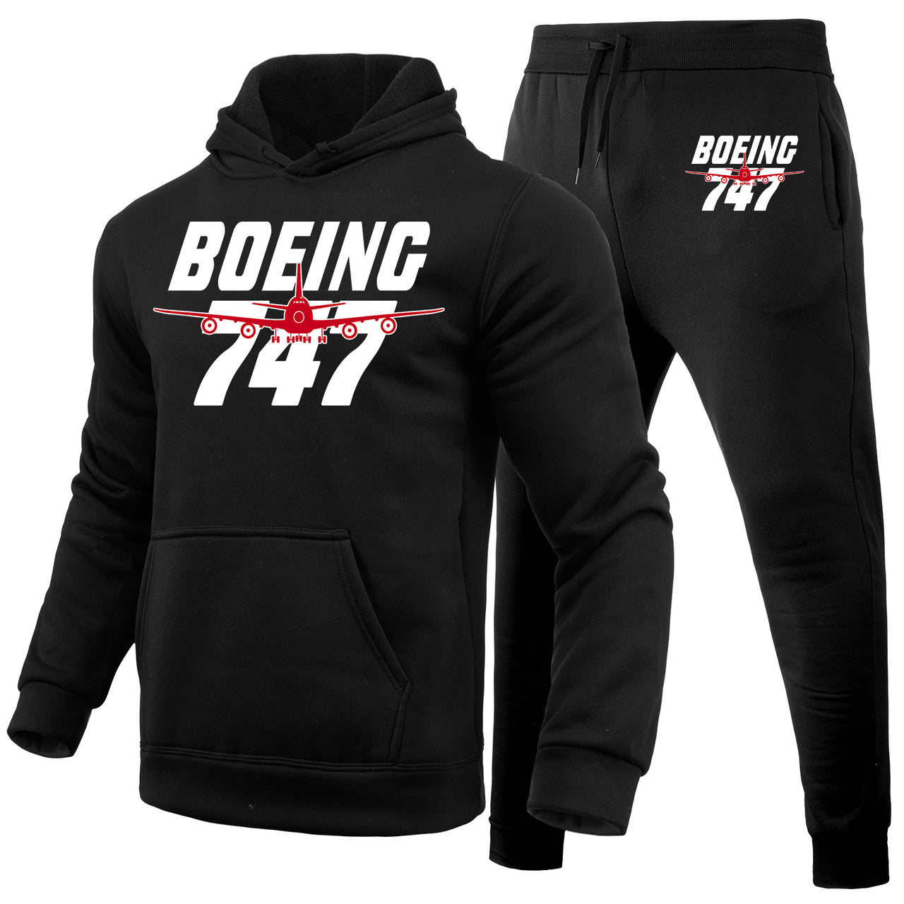 Amazing Boeing 747 Designed Hoodies & Sweatpants Set