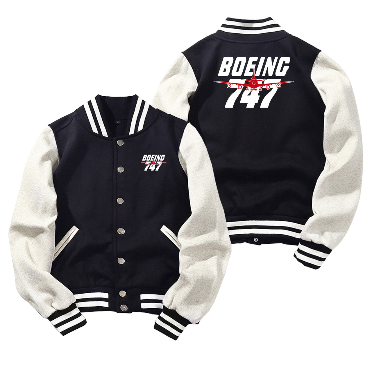 Amazing Boeing 747 Designed Baseball Style Jackets