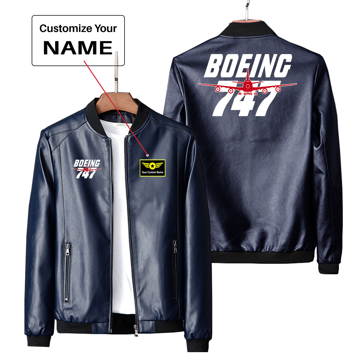 Amazing Boeing 747 Designed PU Leather Jackets