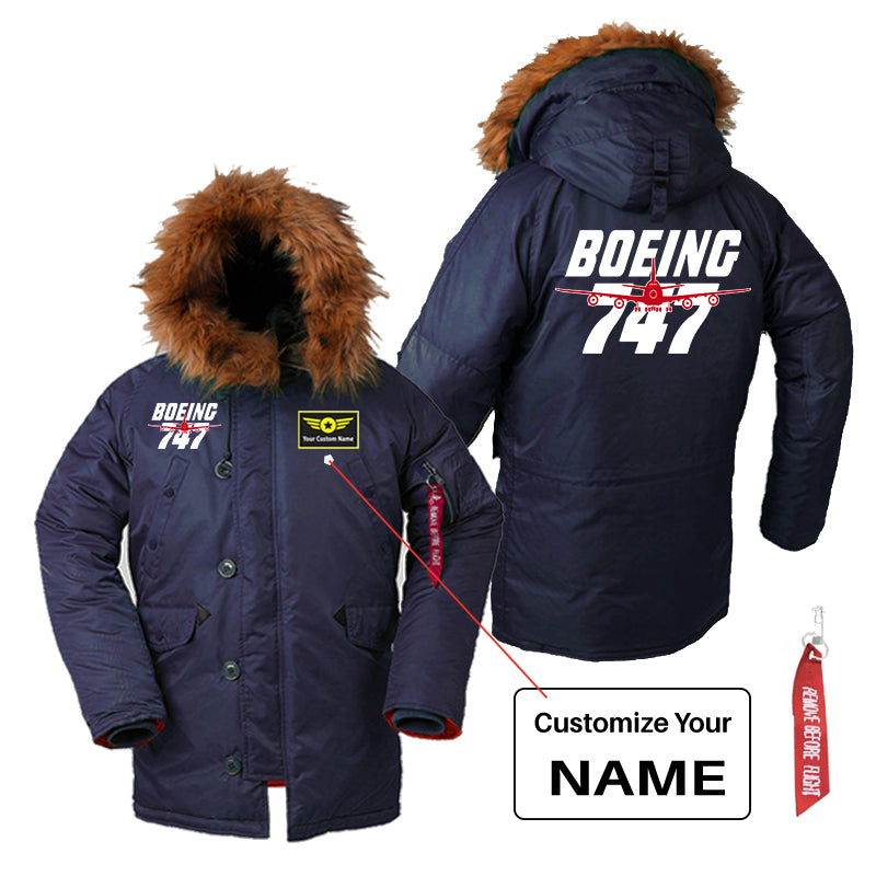 Amazing Boeing 747 Designed Parka Bomber Jackets