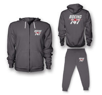 Thumbnail for Amazing Boeing 747 Designed Zipped Hoodies & Sweatpants Set