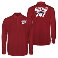 Thumbnail for Amazing Boeing 747 Designed Long Sleeve Polo T-Shirts (Double-Side)