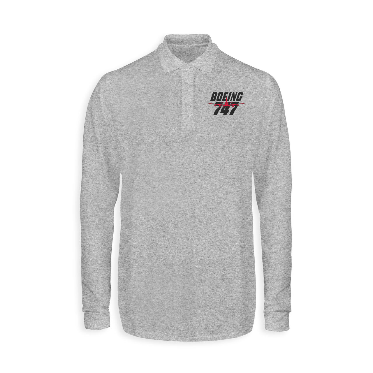 Amazing Boeing 747 Designed Long Sleeve Polo T-Shirts