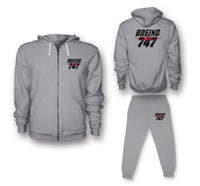 Thumbnail for Amazing Boeing 747 Designed Zipped Hoodies & Sweatpants Set