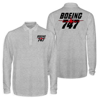 Thumbnail for Amazing Boeing 747 Designed Long Sleeve Polo T-Shirts (Double-Side)