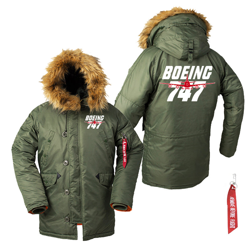 Amazing Boeing 747 Designed Parka Bomber Jackets