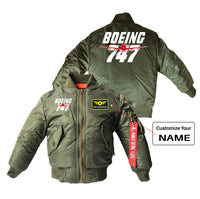 Thumbnail for Amazing Boeing 747 Designed Children Bomber Jackets