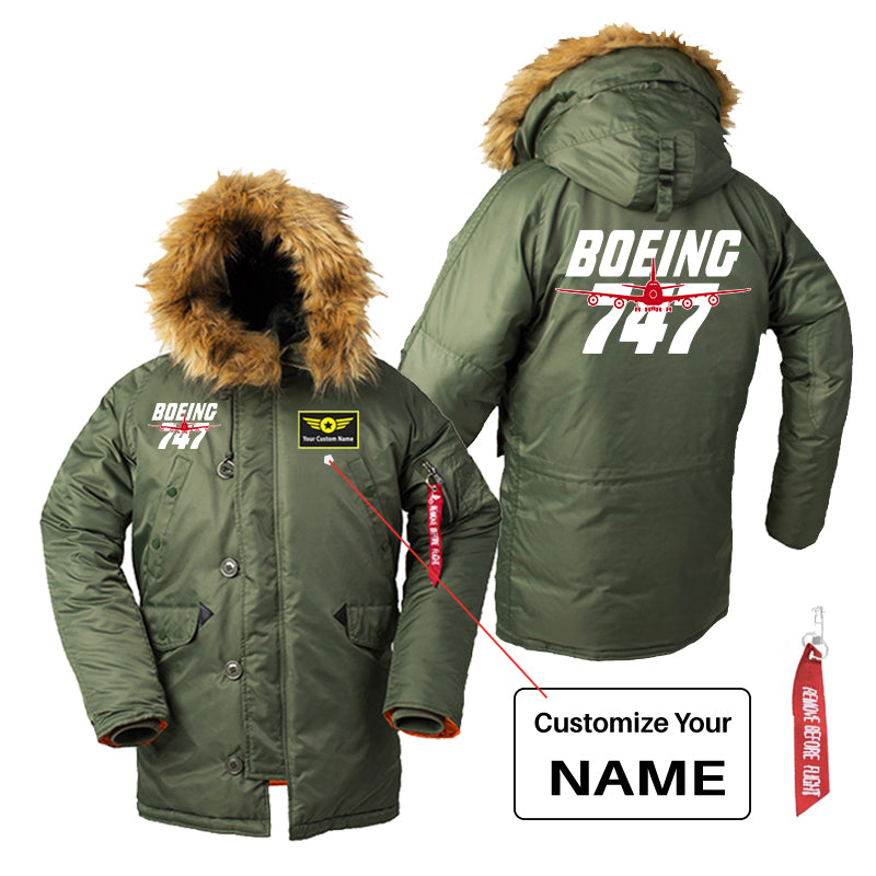 Amazing Boeing 747 Designed Parka Bomber Jackets